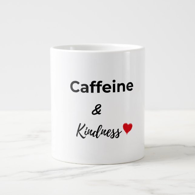Caffeine and kindness coffee lover jumbo mugg (Framsidan)