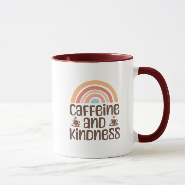 Caffeine and Kindness Mug – Positive Coffee Quote  Mugg (Höger)