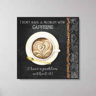 Caffeine Cappuccino Heart Art Coffee Shop Art Canvastryck