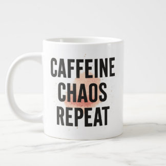 Caffeine. Chaos. Repeat. – Neon Cyberpunk Coffee M Jumbo Mugg