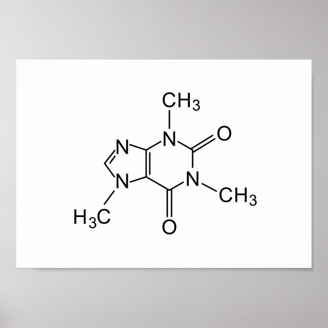 caffeine chemical formula coffee chemistry element poster (Framsidan)