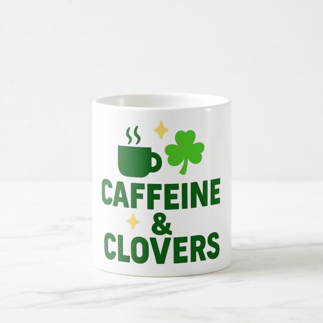 Caffeine & Clovers – Irländsk kaffefanatiker  Kaffemugg (Center)