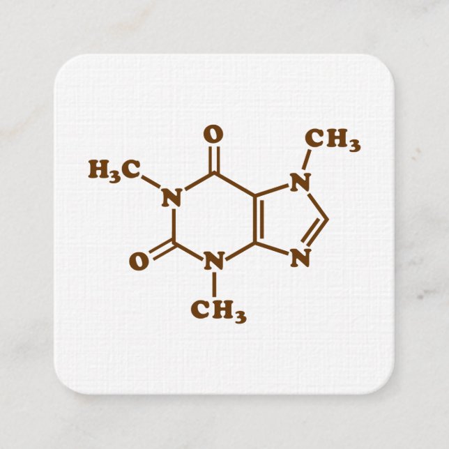 Caffeine Coffee Molecular Chemical Formula Fyrkantigt Visitkort (Framsida)