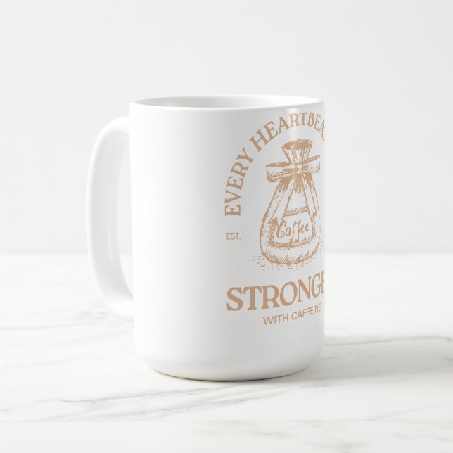 Caffeine Fuels Every Heartbeat Kaffemugg (Framsida vänster)