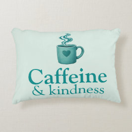 Caffeine & Kindness Teal Coffee Pale Mint Prydnadskudde