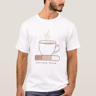 Caffeine Loading -Minimalist Funny Coffee Line Art T Shirt