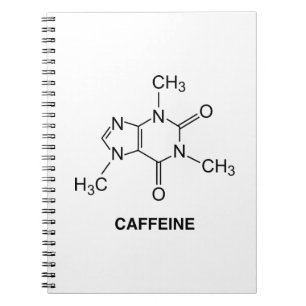 Caffeine Molecule Anteckningsbok Med Spiral