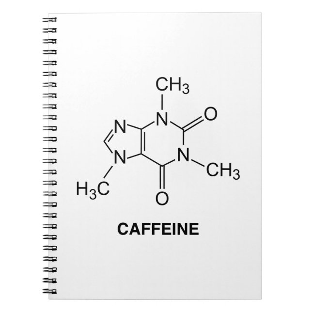 Caffeine Molecule Anteckningsbok Med Spiral (Framsidan)
