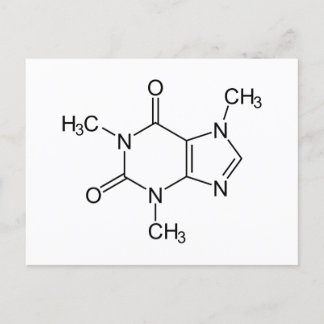 Caffeine Molecule Chemistry Coffee Atoms Vykort