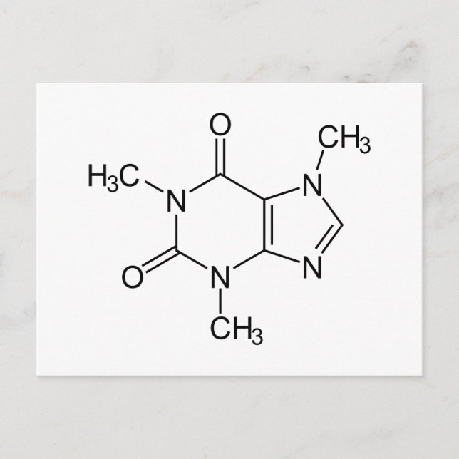 Caffeine Molecule Chemistry Coffee Atoms Vykort (Framsida)