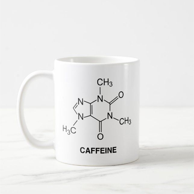 Caffeine Molecule Coffee Mugg (Vänster)