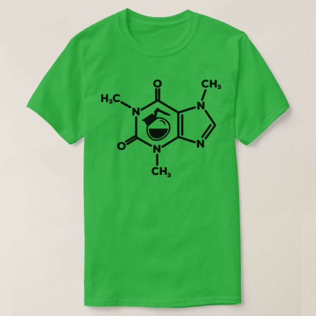 Caffeine Molecule Coffee Pot Älskare Formula Funny T Shirt (Design framsida)