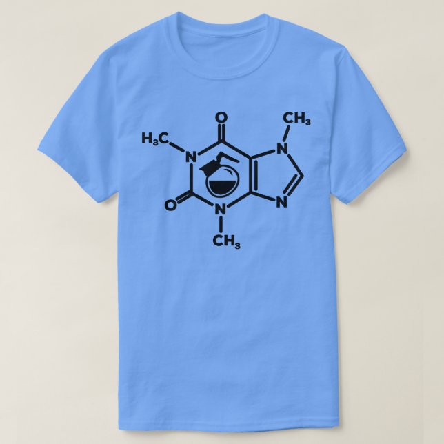 Caffeine Molecule Coffee Pot Älskare Formula Funny T Shirt (Design framsida)