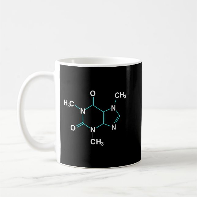 Caffeine Molecule - Ljudig kaffekemi Pullove Kaffemugg (Vänster)