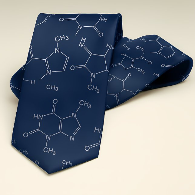 Caffeine Molecule Navy Blue Slips (Caffeine Molecule Navy Blue Neck Tie)