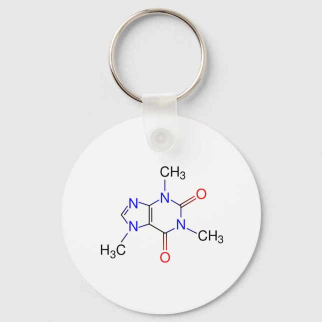 Caffeine Molecule Nyckelring (Framsida)