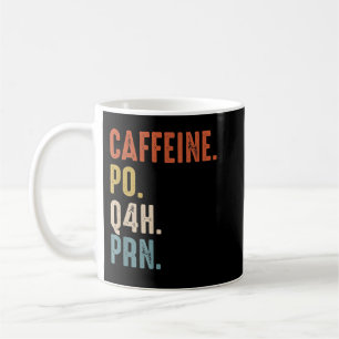 Caffeine Po Q4h Prn Funny Nurse Vintage Kaffemugg