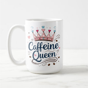 Caffeine Queen-Classic 15 oz Mugg för kaffe Älskar