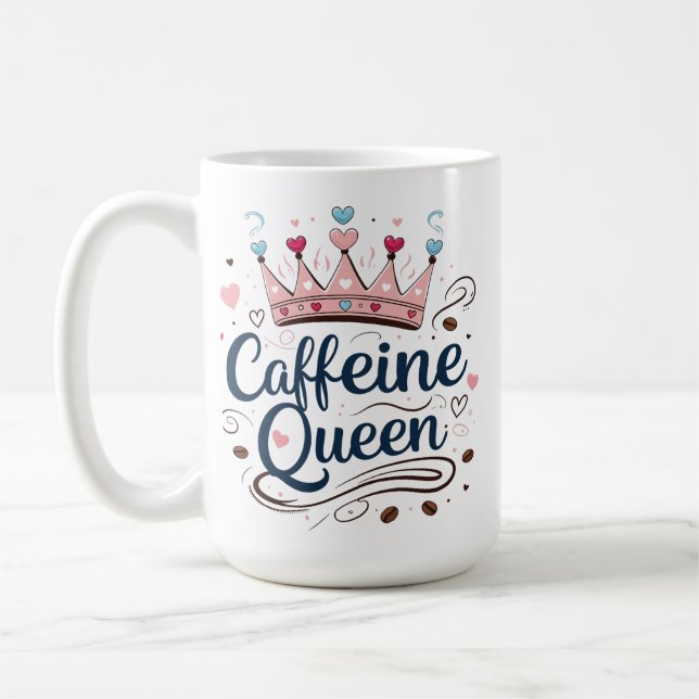 Caffeine Queen-Classic 15 oz Mugg för kaffe Älskar (Vänster)