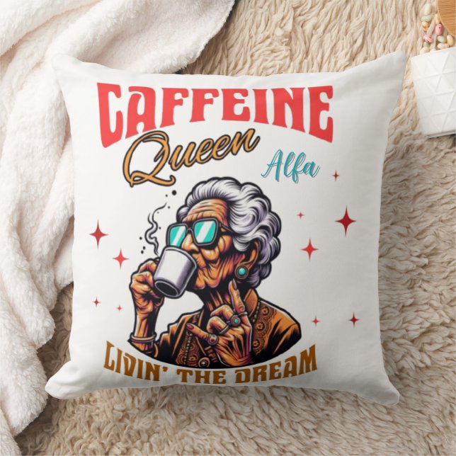 Caffeine Queen Dekorativ kudde | Mysigt kaffe (Filt)