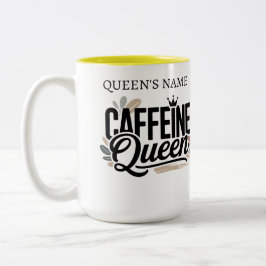 Caffeine Queen Funny Coffee Lover Mug Gift for Her Två-Tonad Mugg