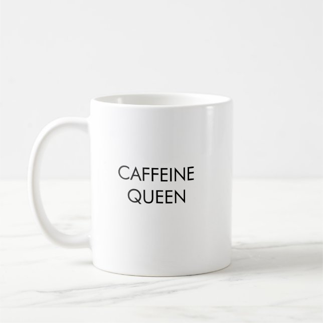 Caffeine Queen Funny Minimalist Coffee Mugg (Vänster)