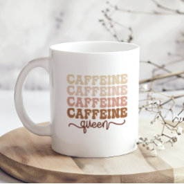Caffeine Queen I Kärlek Coffee Quote Funny Lycklig Kaffemugg