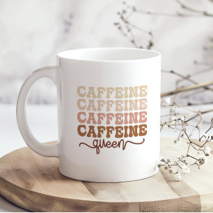 Caffeine Queen I Kärlek Coffee Quote Funny Lycklig Kaffemugg