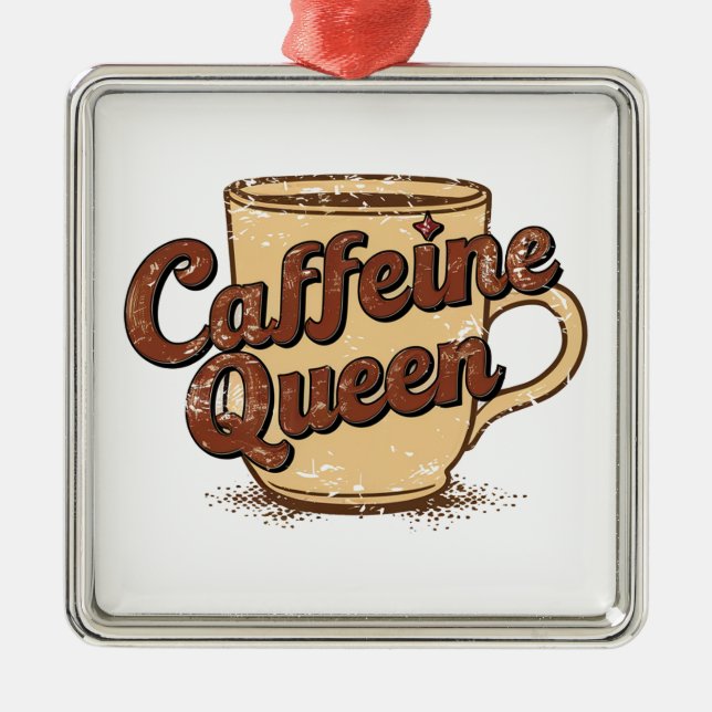 Caffeine Queen Julgransprydnad Metall (Framsidan)