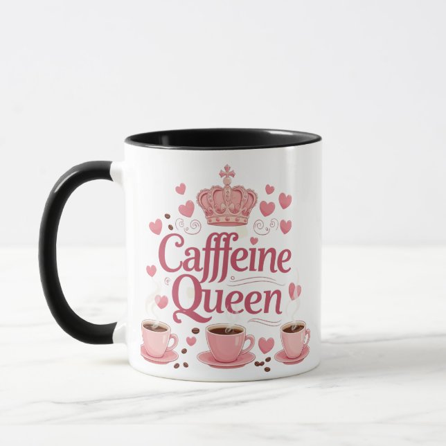 Caffeine Queen-Snyggt Combo Mugg för kaffe Älskare (Vänster)