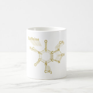 Caffeine Structural chemical formula gold Kaffemugg