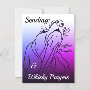 Caffeine Thoughts & Whisky Prayer Basset Hound Hun Magnetisk Inbjudningskort