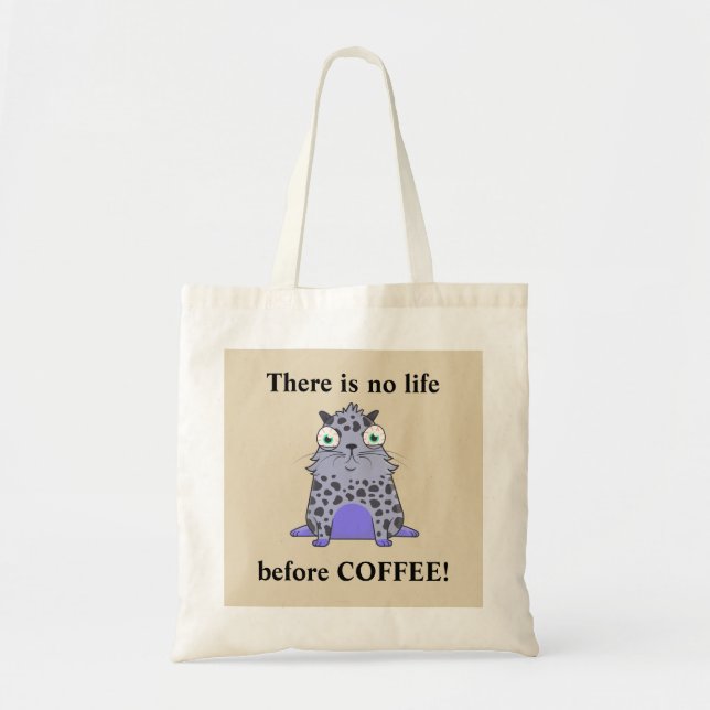 Caffelotta cryptoitty vill ha kaffe tygkasse (Framsidan)