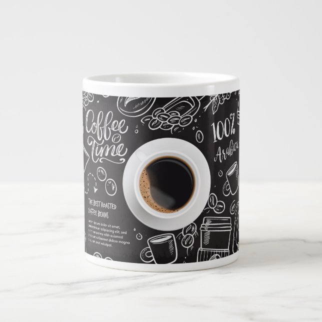 "Caffine Chronicles: Artisanal Ceramic Mugg" Jumbo Mugg (Framsidan)