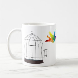 Caged fågelmugg för Autism medvetenhet Kaffemugg