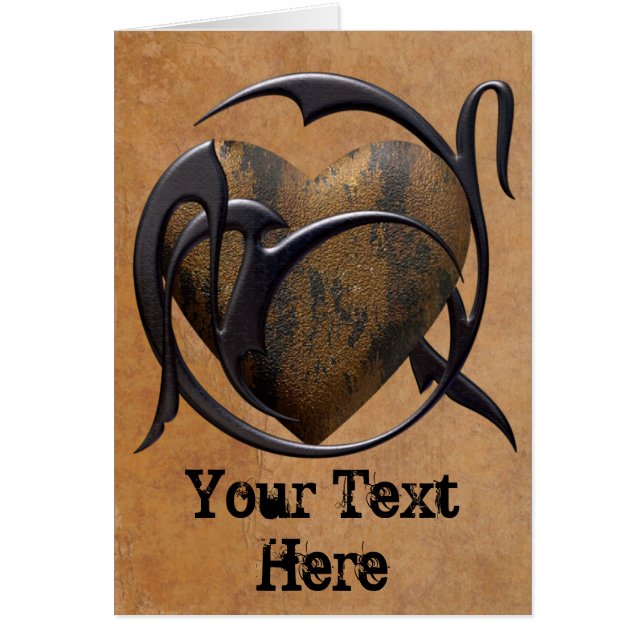 Caged hjärta hälsningskort (Framsidan)