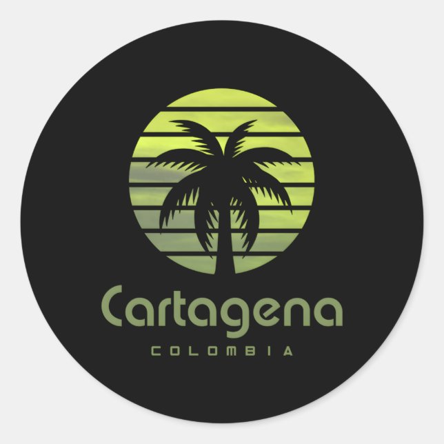 Cagena Colombia Runt Klistermärke (Framsida)