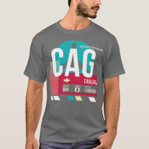 Cagliari Italien CAG Airport Code Baggage Märkre T Shirt