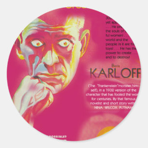 Cagliostro filmaffisch (Boris Karloff) Runt Klistermärke