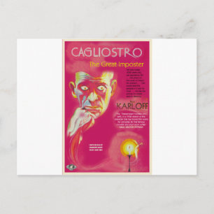 Cagliostro-filmen poster (Boris Karloff) Vykort