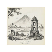 Cagsawa-ruinerna & Mayon-vulkanen Filippinerna