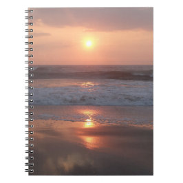 Cahier Coucher de soleil rose sur la plage   Anteckningsbok