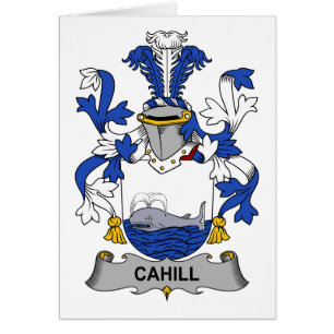 Cahill familjvapensköld hälsningskort
