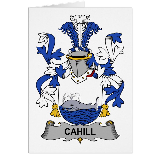 Cahill familjvapensköld hälsningskort (Framsidan)