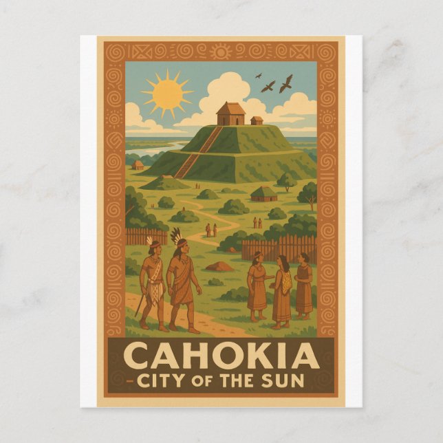 Cahokia – Forntida stad med jordkullar Vykort (Framsida)