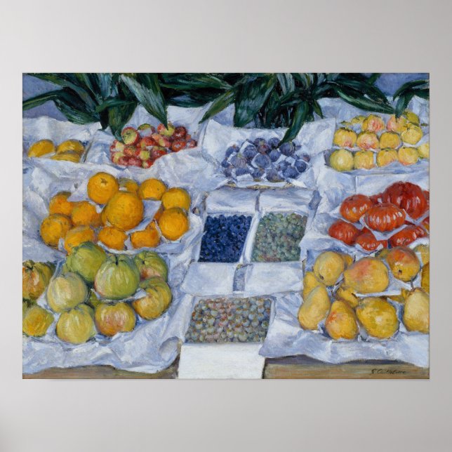 Caillebotte - Frukt visad på en piedestal Poster (Framsidan)