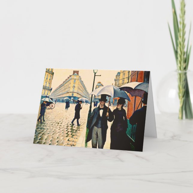 Caillebotte - Paris på en Rainy Day Kort (Framsida)