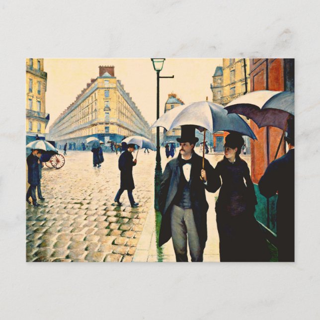 Caillebotte - Paris på en regndag Vykort (Framsida)