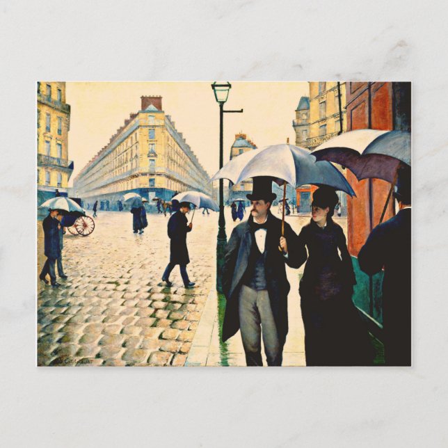 Caillebotte - Paris på en regndag Vykort (Framsida)