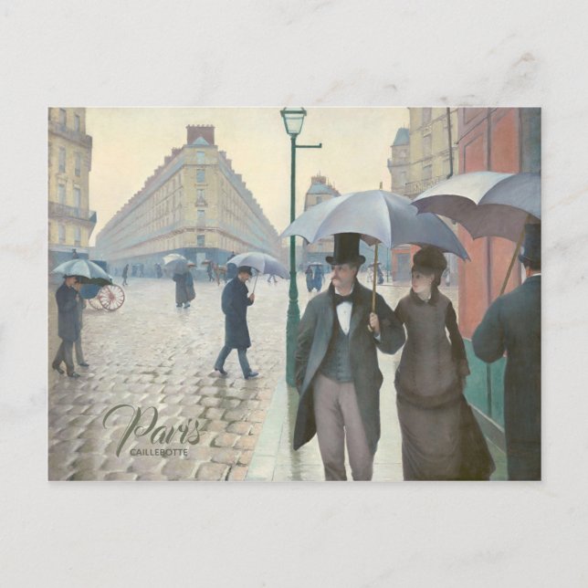 Caillebotte Paris Street in Riny weather CC0705 Vykort (Framsida)